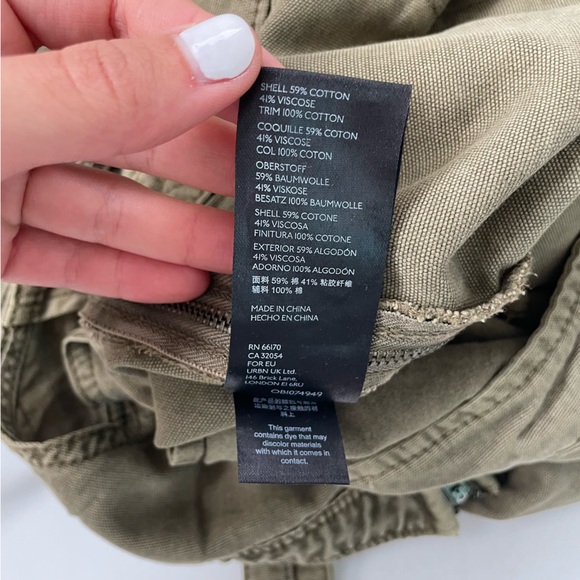 Free People Go West Utility Jumpsuit Moss green size large coverall cargo army L - Picture 15 of 15